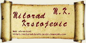 Milorad Krstojević vizit kartica